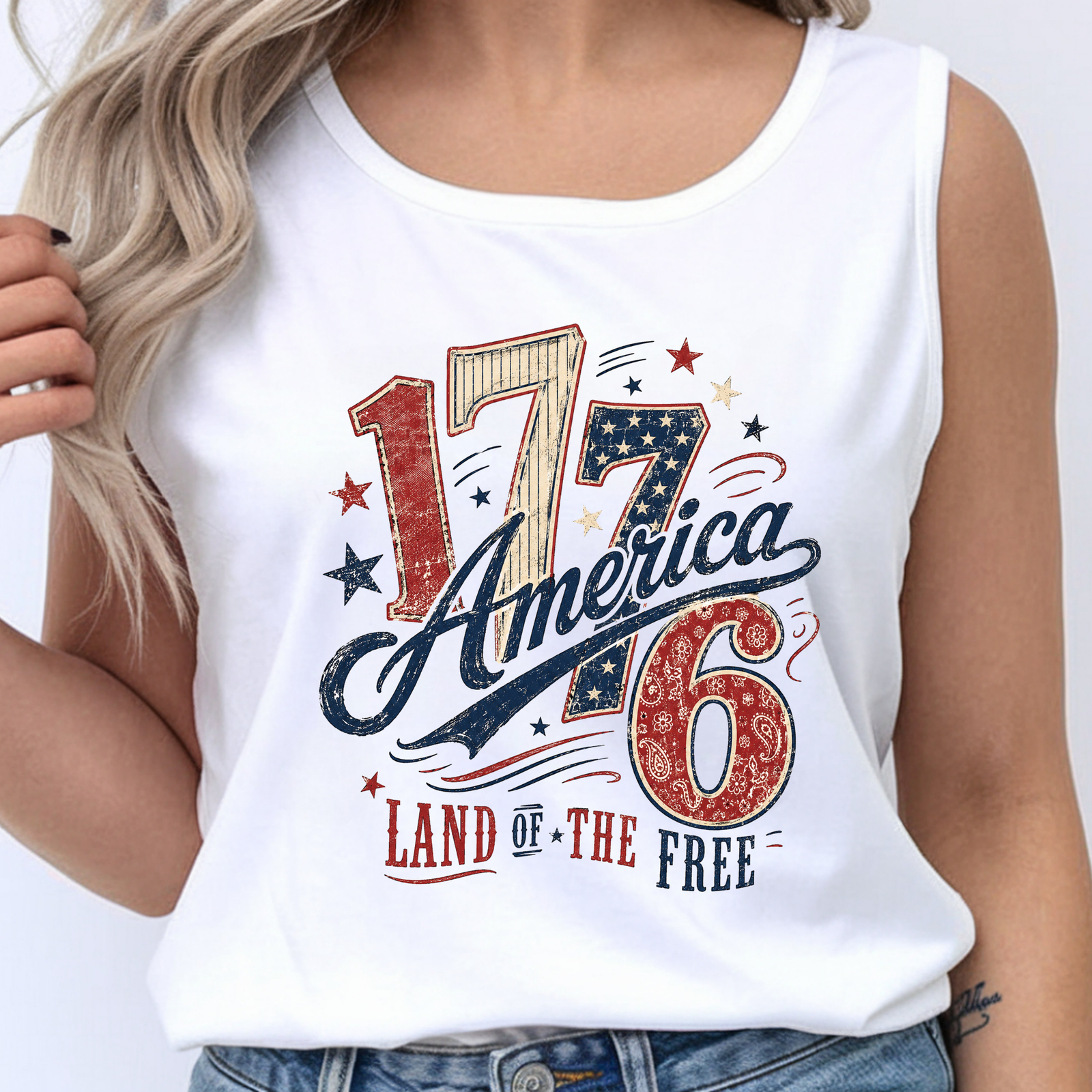 1776 America 4th of July Tank Top TheCraftNook