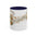 Purranormal Activity Accent Coffee Mug — Black Cat Crescent Moon Floral 11/15oz