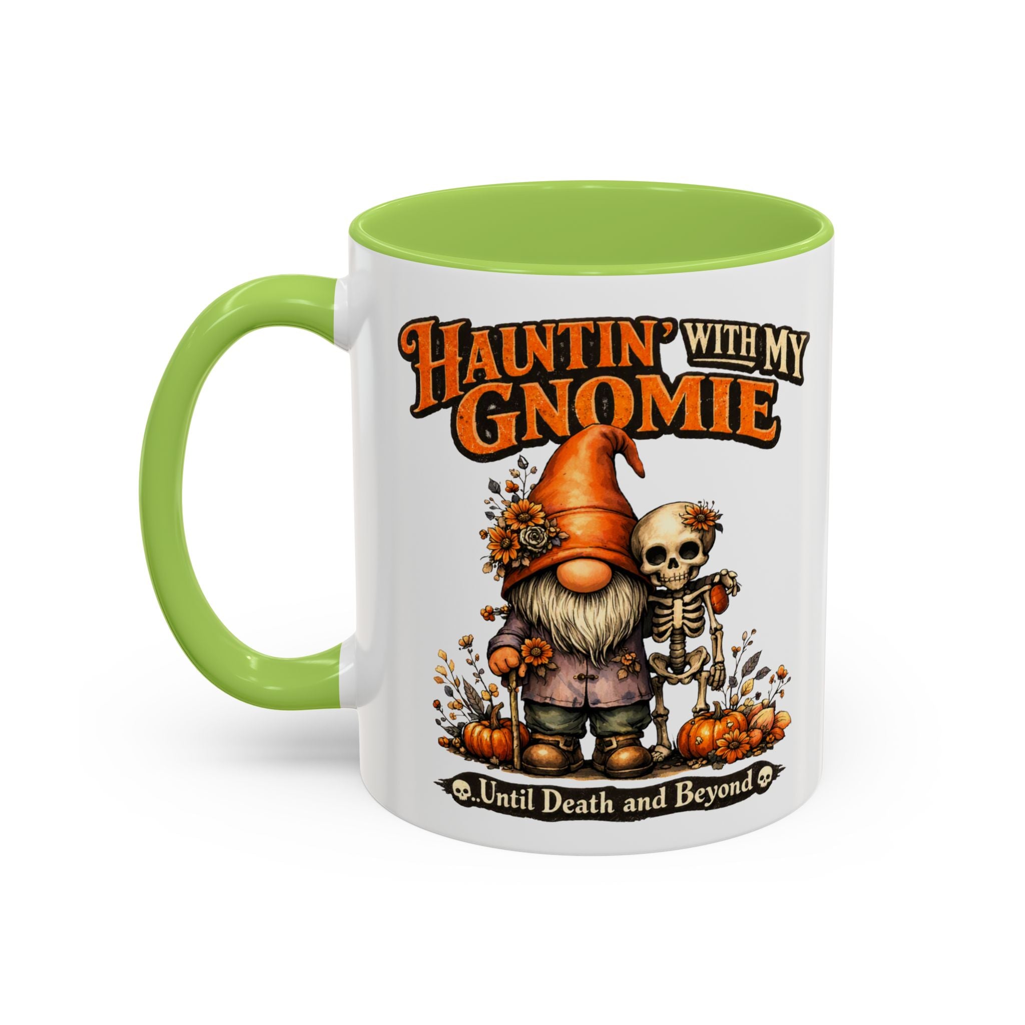 Hauntin' With My Gnomie Halloween Coffee Mug — 'Until Death and Beyond' Accent Mug