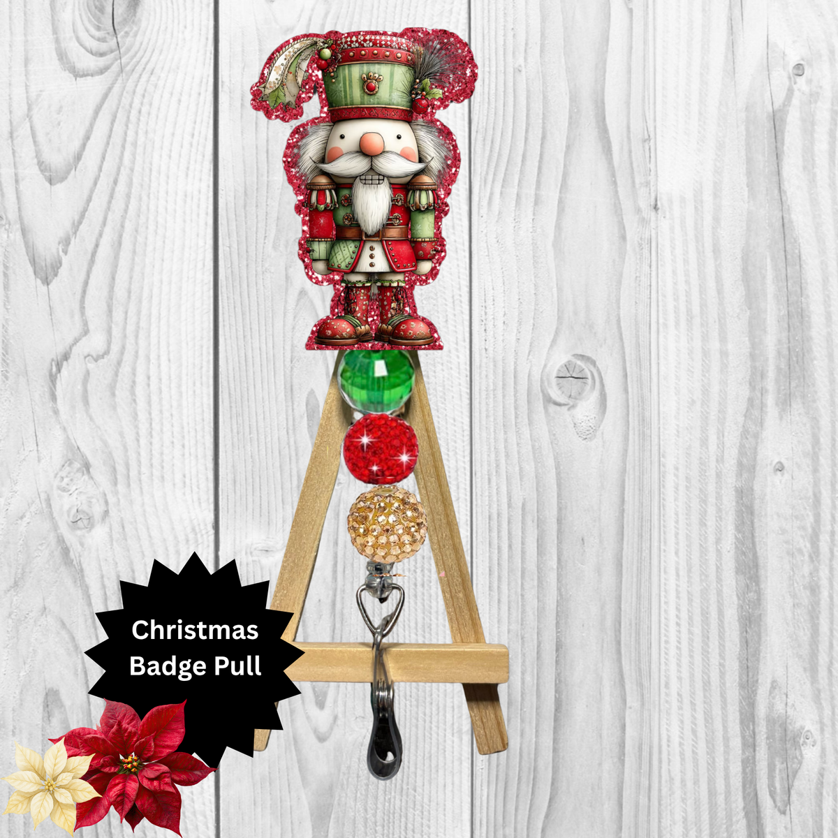 NutCracker Glitter Badge Pull | Badge Reel TheCraftNook