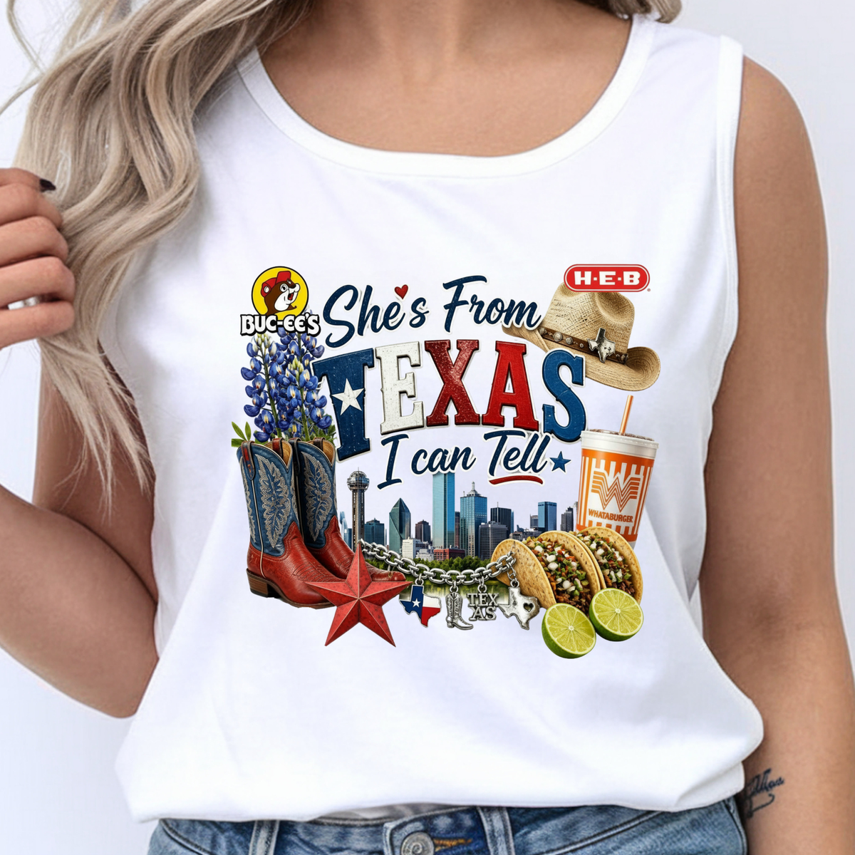 She's From Texas Tank Top TheCraftNook