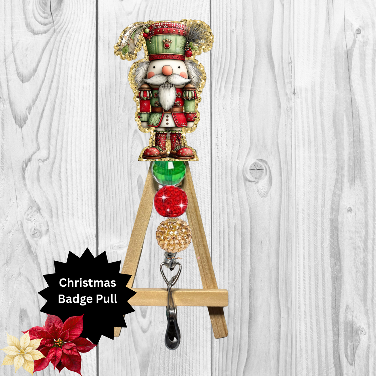 NutCracker Glitter Badge Pull | Badge Reel TheCraftNook
