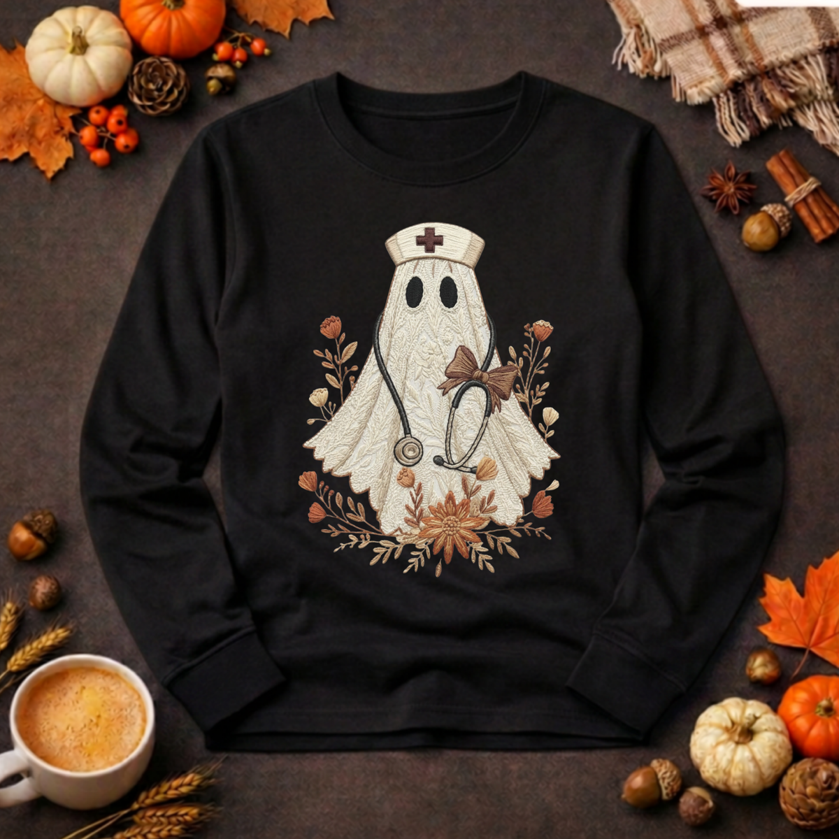 Boo-tiful Nurse Long Sleeve Tee TheCraftNook