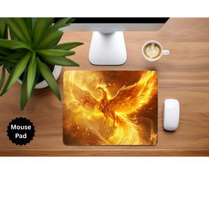 Phoenix Mouse Pad - Mythical Fire Bird Desk Accessory TheCraftNook