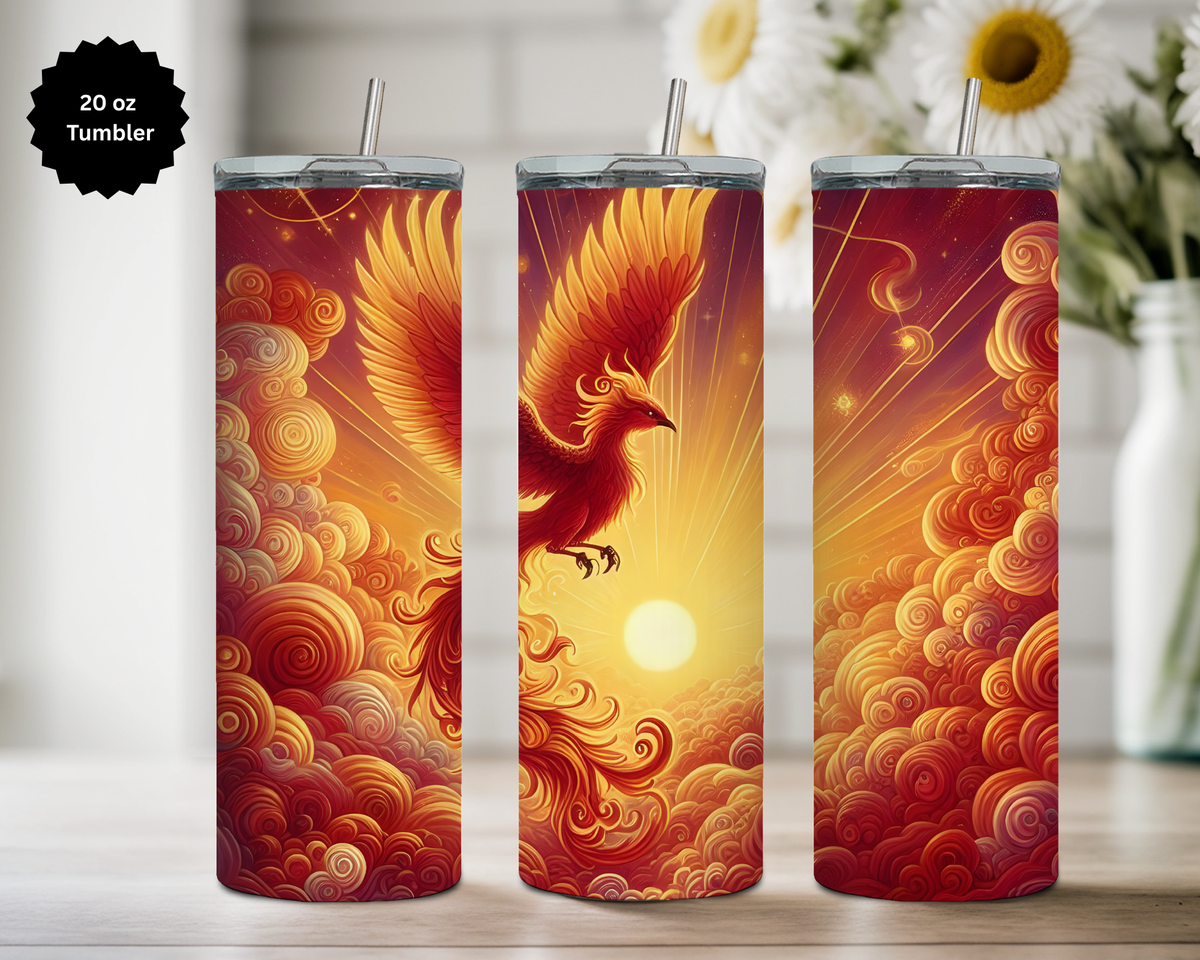 Phoenix 20 oz Stainless Steel Tumbler - Rise & Shine Collection TheCraftNook