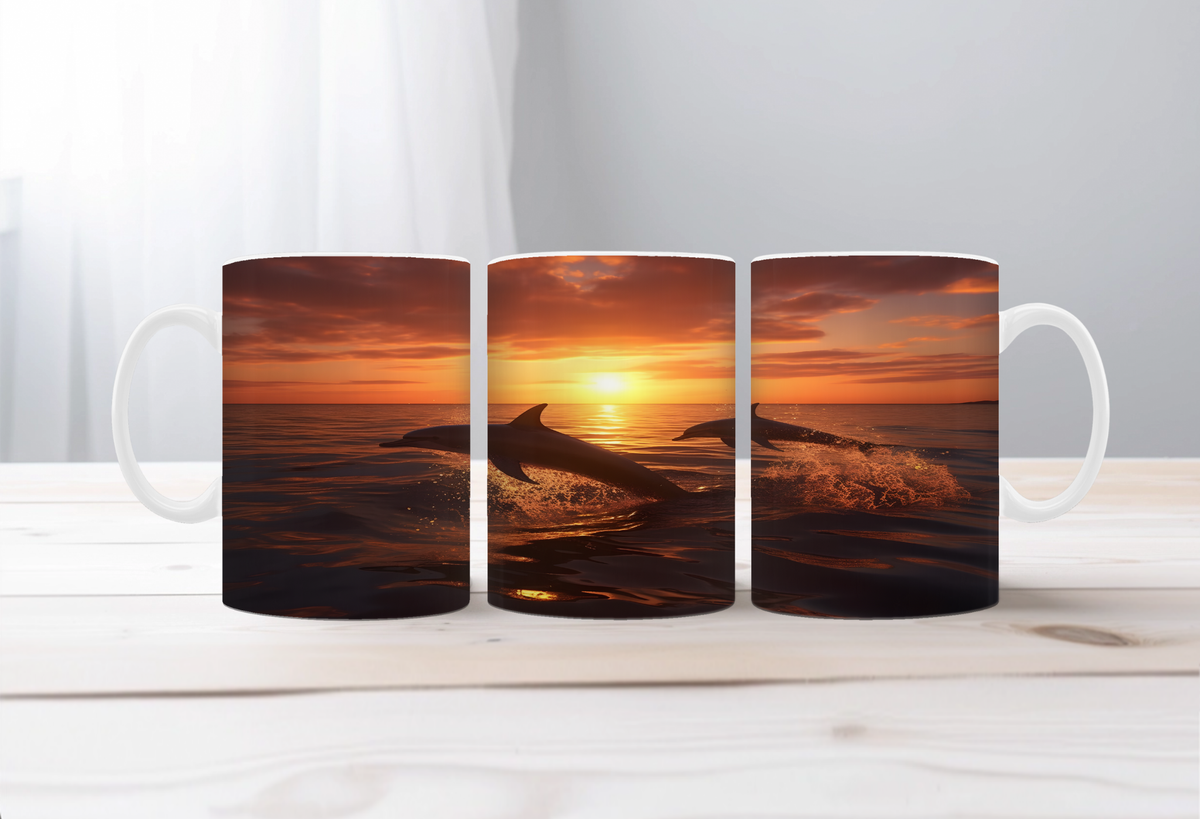 Flippin’ Cute Morning Mug, Dolphin coffee Mugs. Two sizes to choose from. TheCraftNook