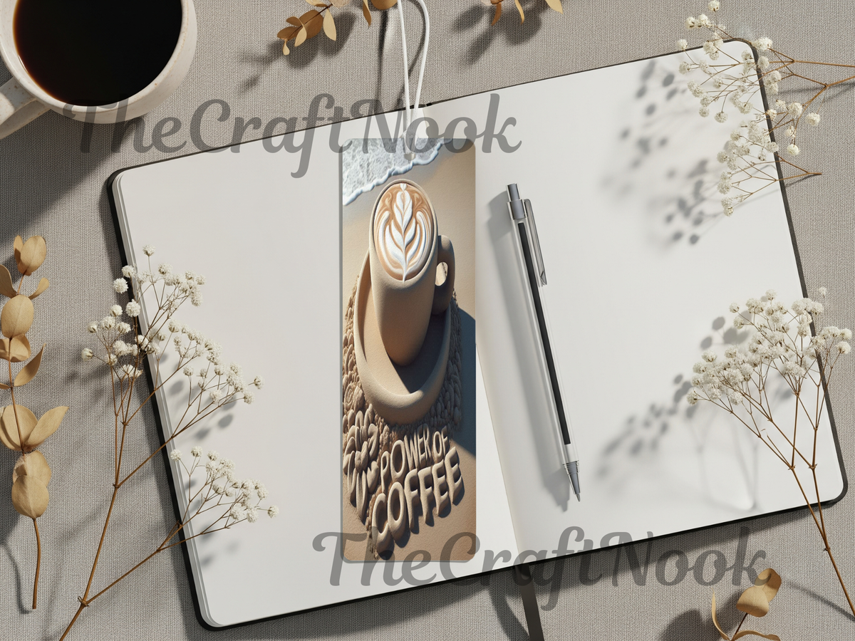 Caffeine & Chapters Bookmark. Aluminum Metal Bookmarks TheCraftNook