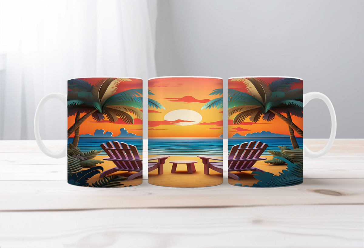 Beachy Bliss coffee mugs TheCraftNook
