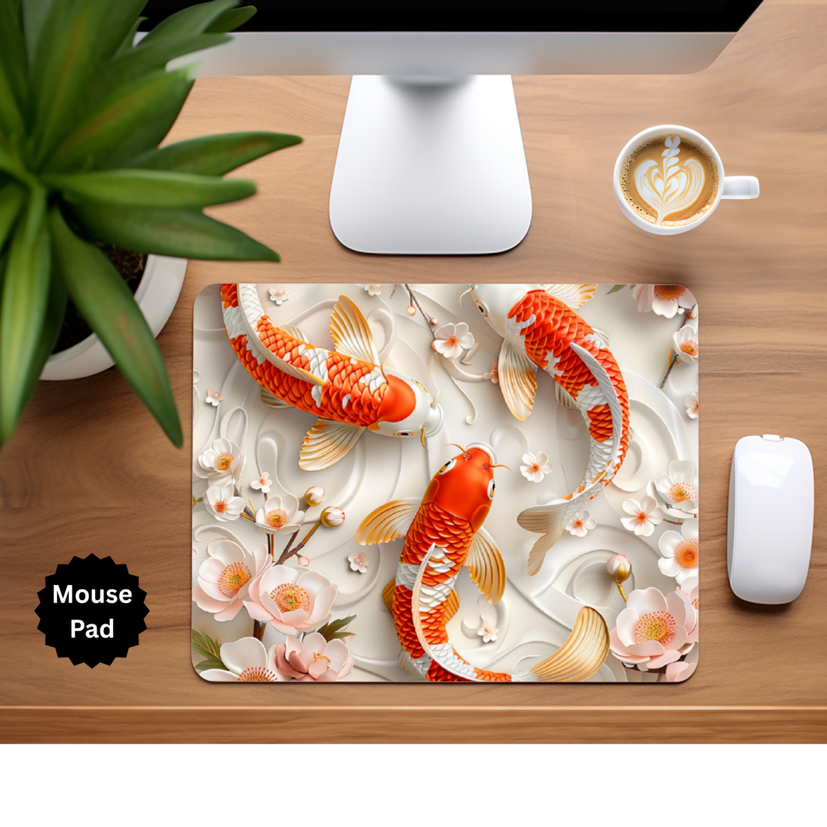 Koi Fish Mouse Pad TheCraftNook