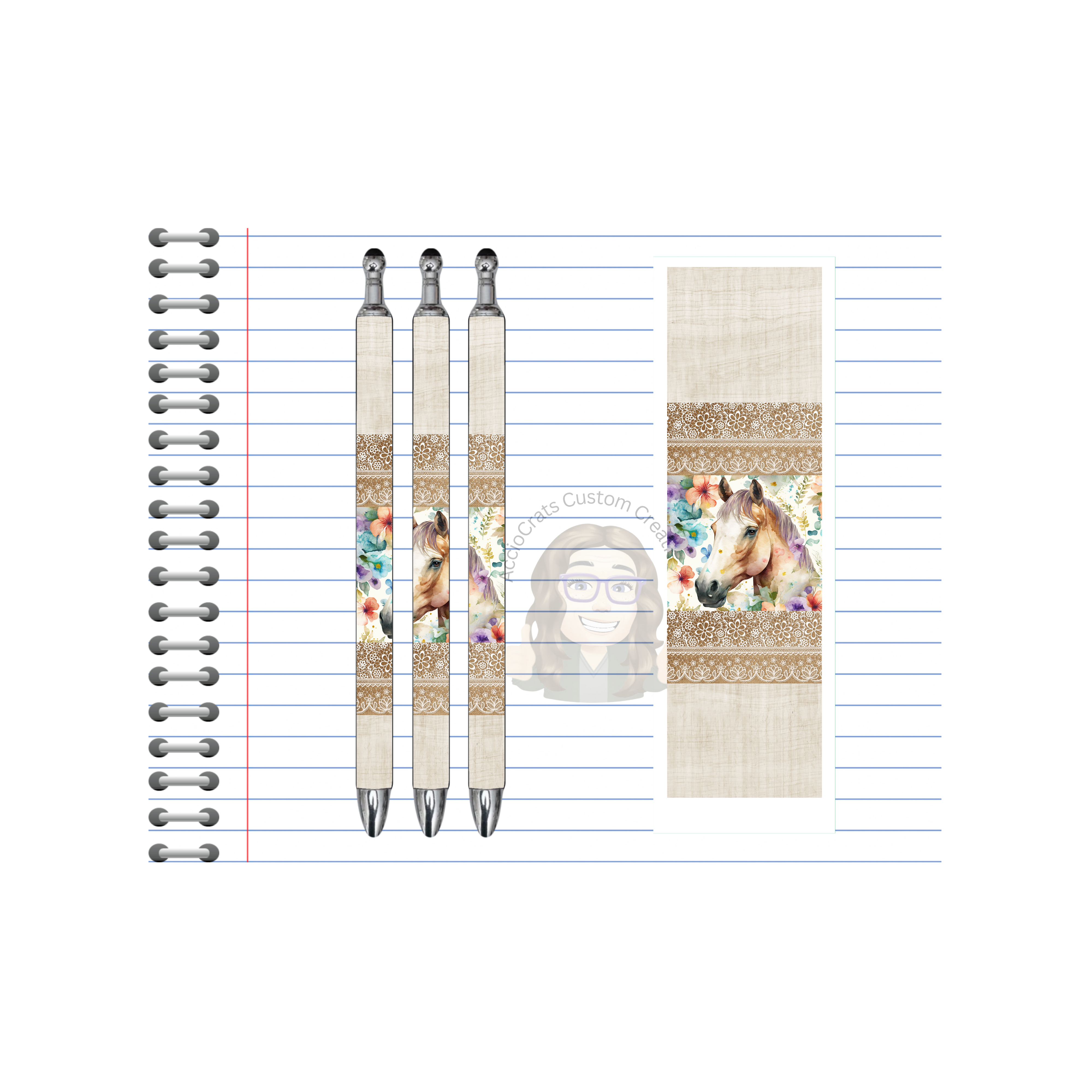 Refillable Pens, Horse Images multiple options and Images available