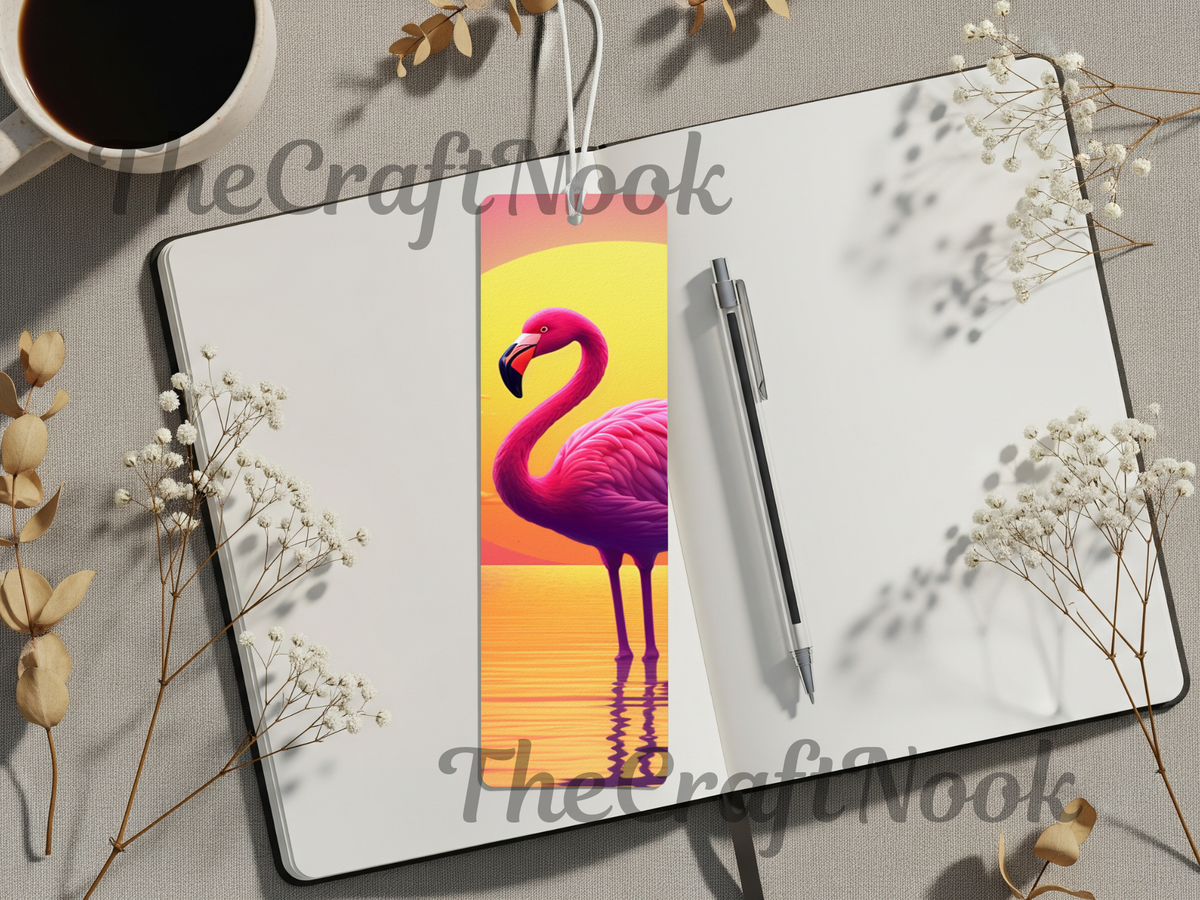 Tropical Whimsy Flamingo Aluminum Metal Bookmarks TheCraftNook