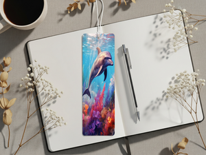 Aluminum Metal Bookmarks, Dolphin images. Make every chapter a splash! TheCraftNook