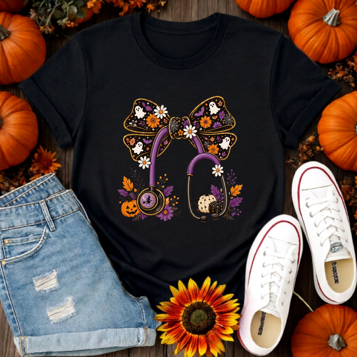 Floral Frights & Vital Signs T-Shirt TheCraftNook
