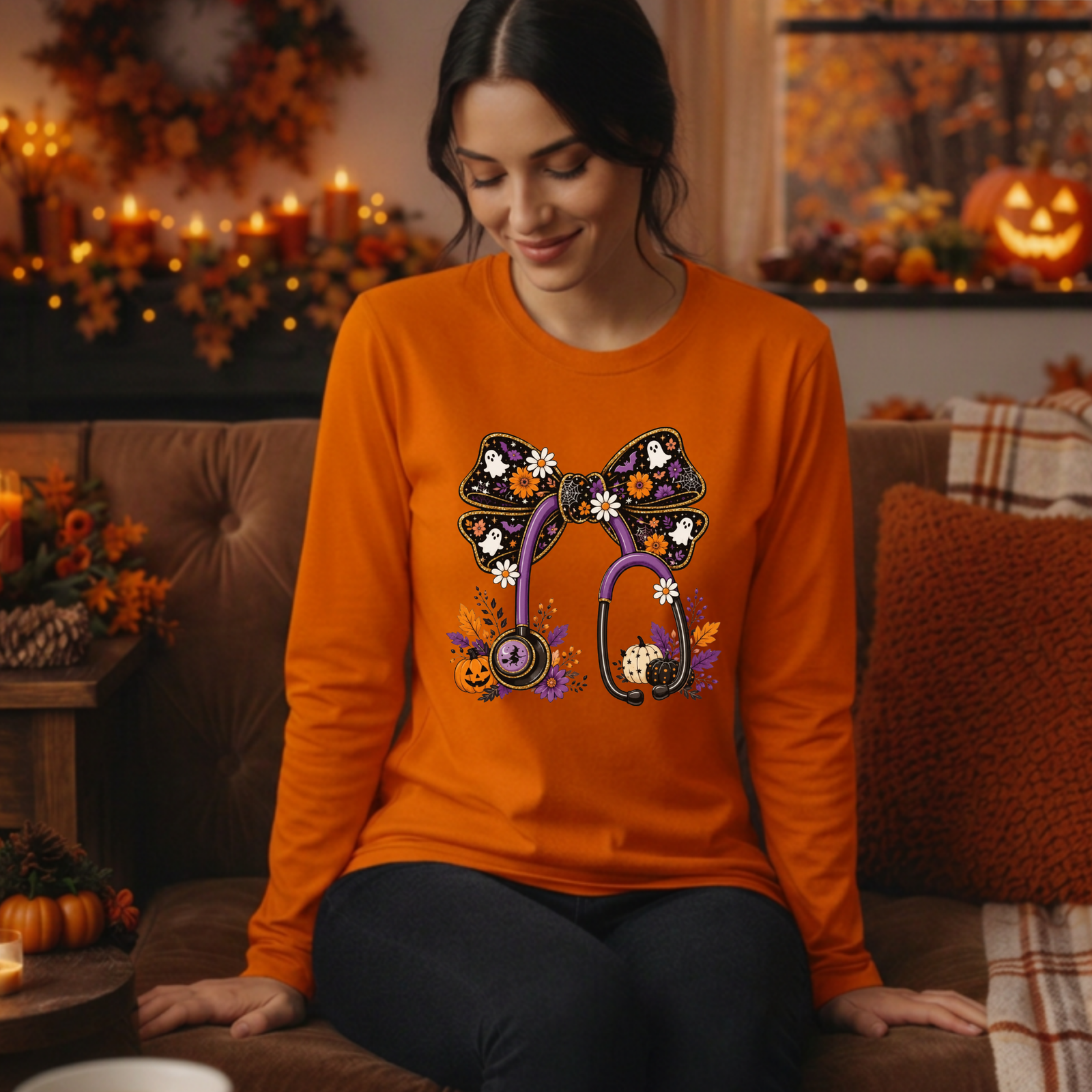 Floral Frights & Vital Signs Long Sleeve Tee TheCraftNook