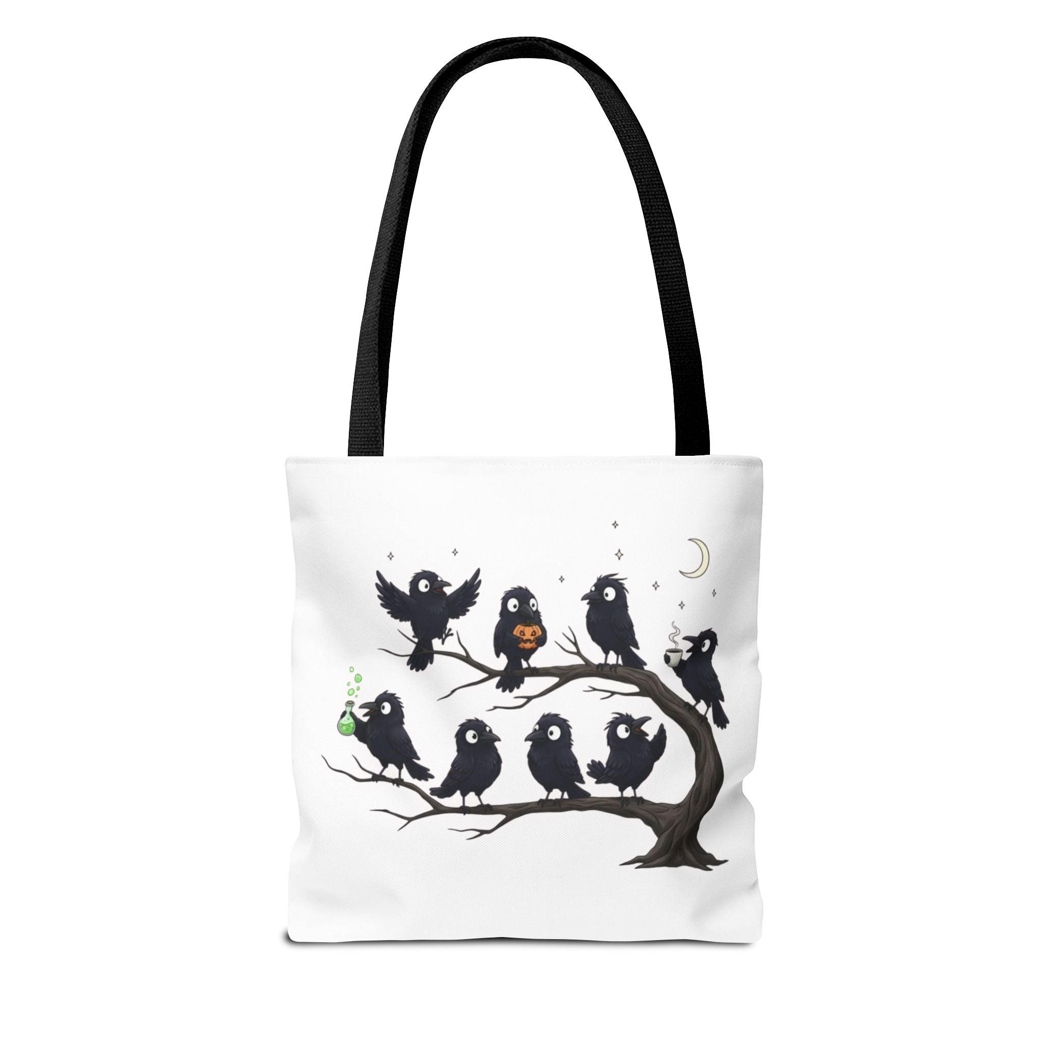 Local Murder Crow Tote Bag — Cute Gothic Raven Illustration Tote for Halloween & Everyday