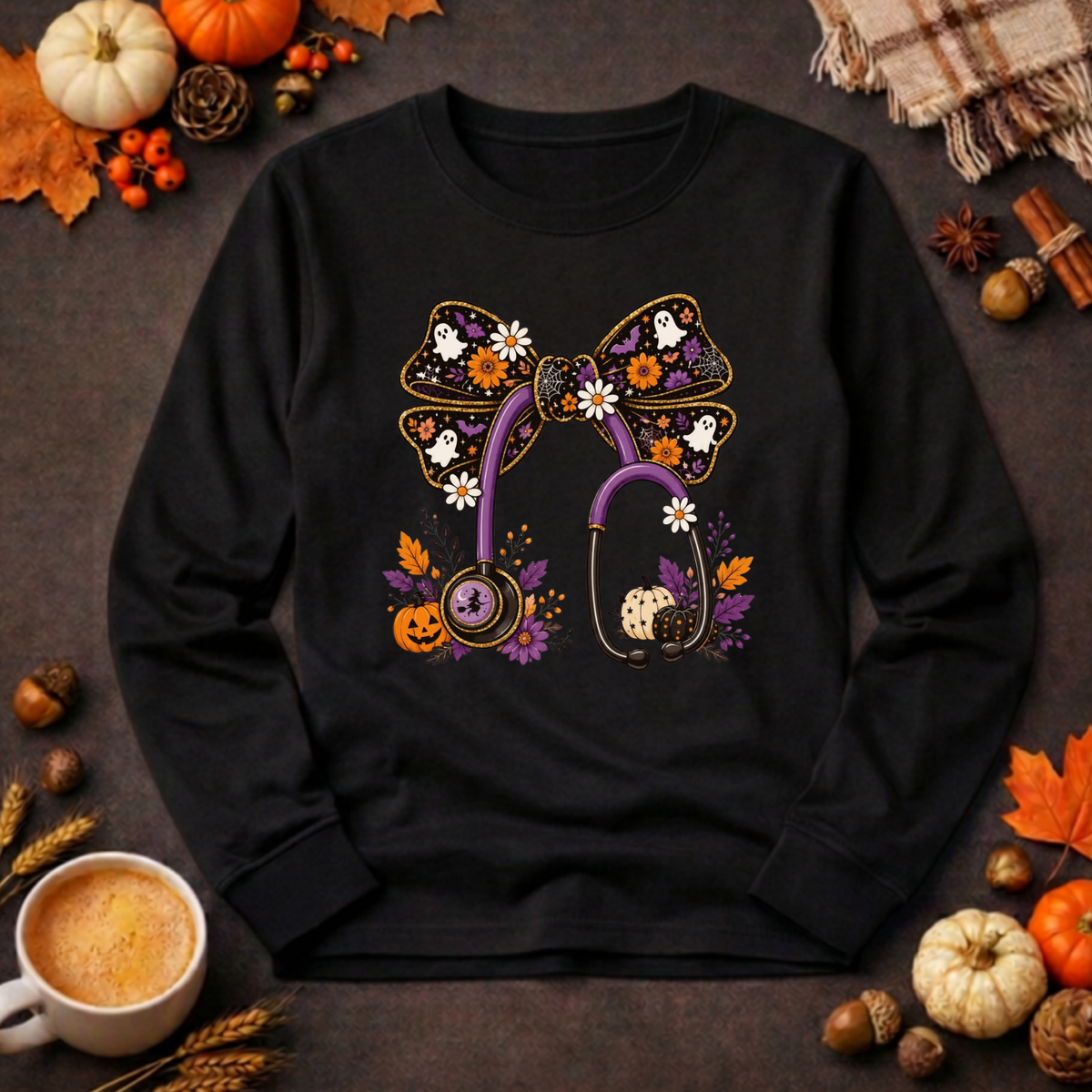 Floral Frights & Vital Signs Long Sleeve Tee TheCraftNook