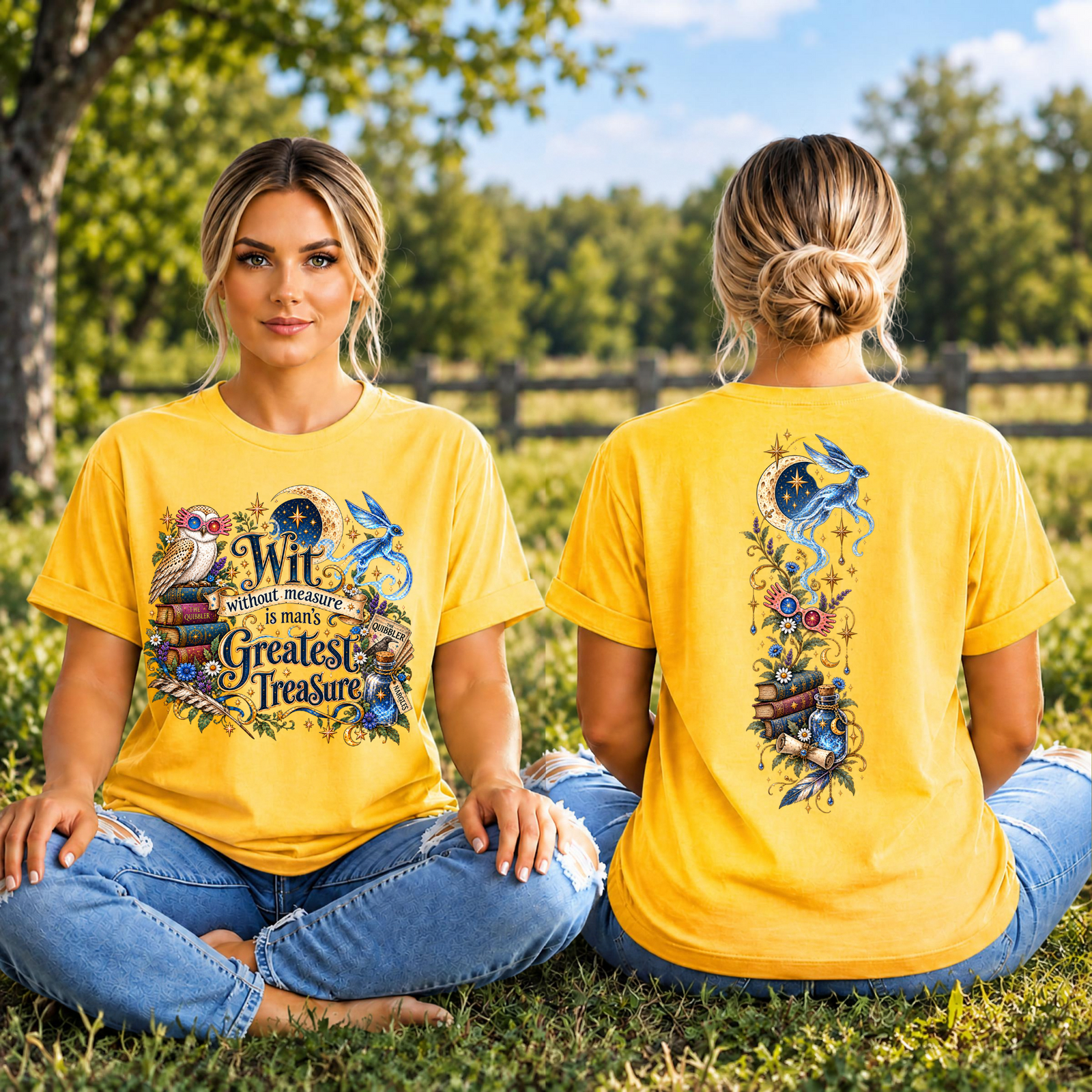 Wit Without Measure T-shirt Front and Back Graphics TheCraftNook