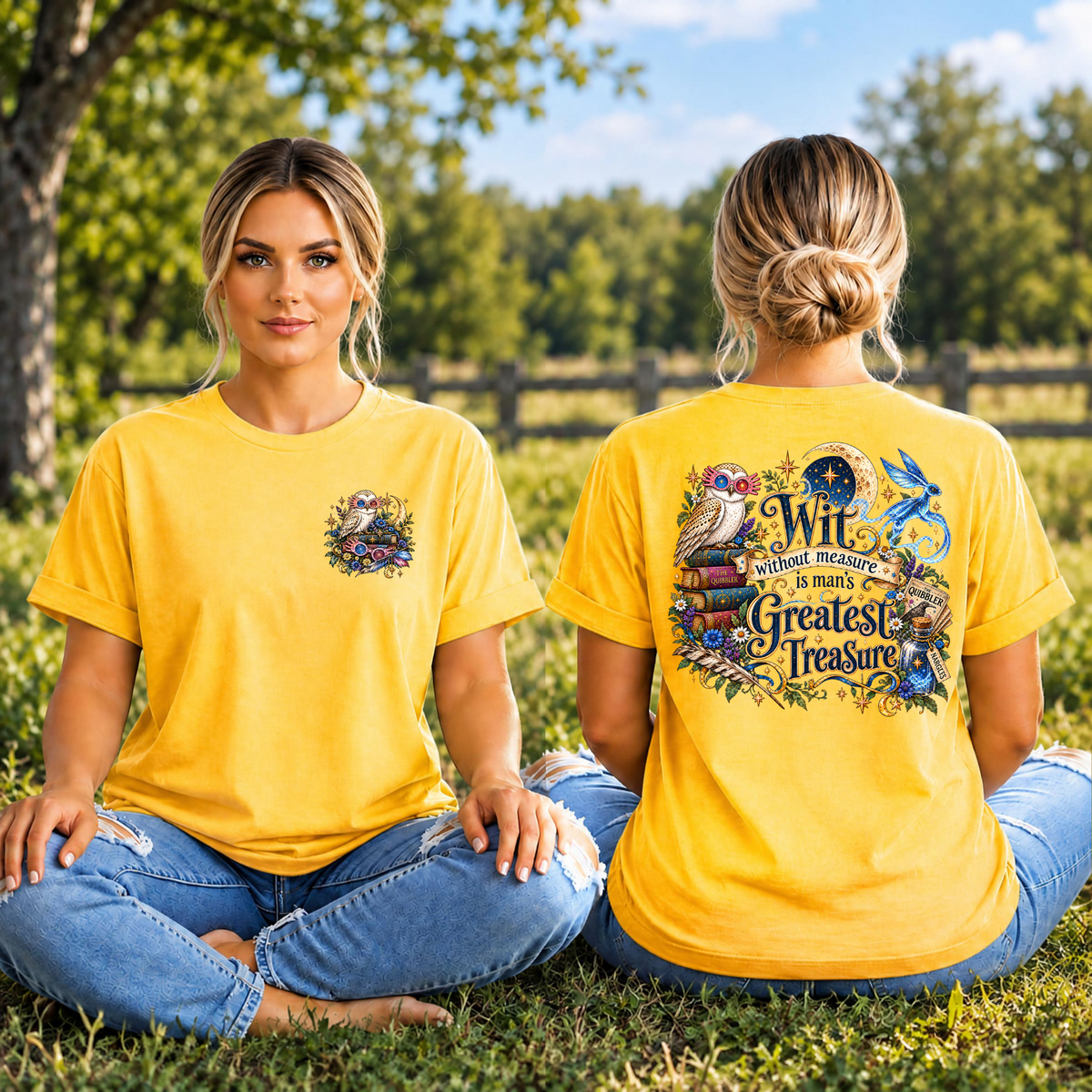 wit without Measure T-shit Pocket and Back graphics TheCraftNook