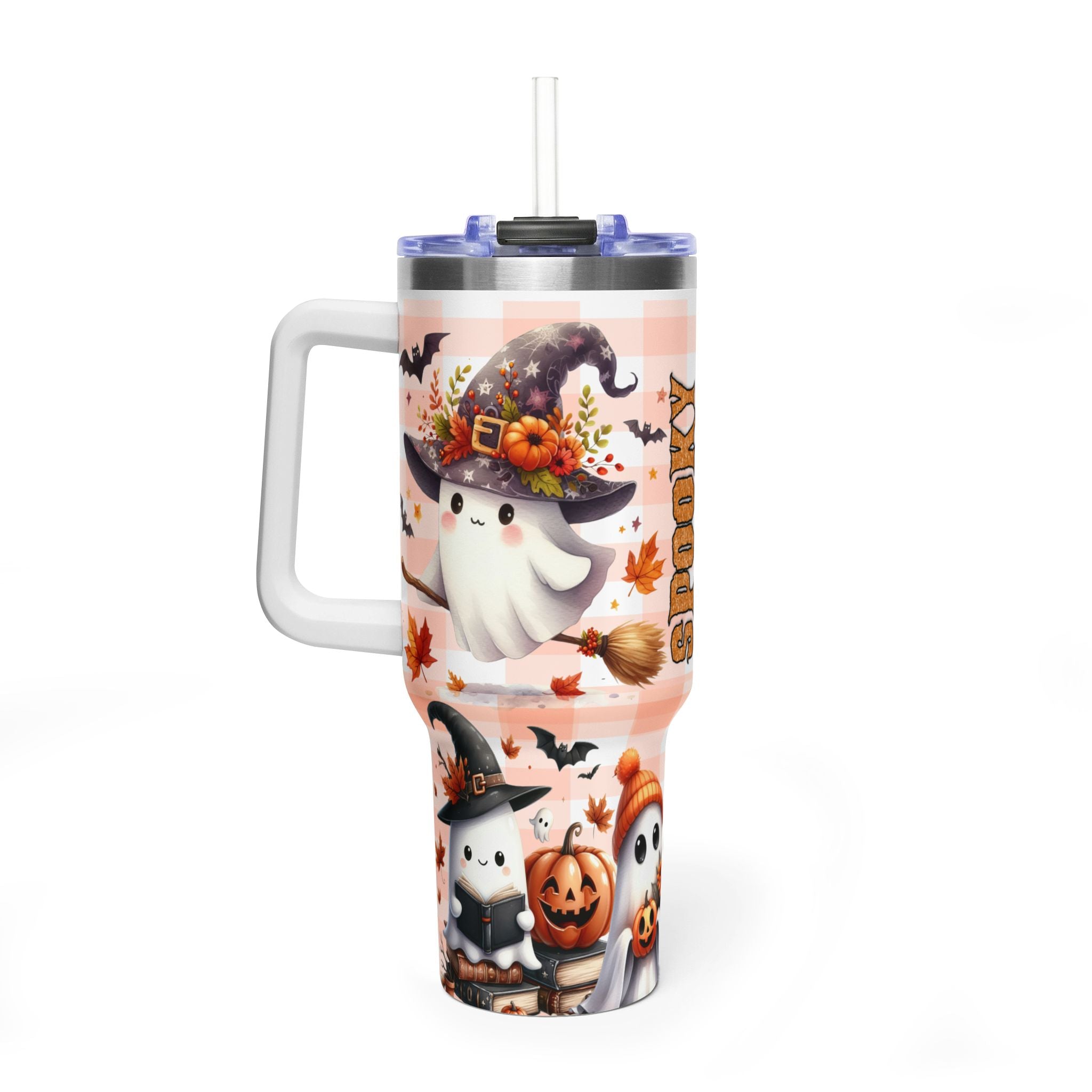 40oz Halloween Ghost Tumbler – Spooky Season Vacuum Insulated Cup