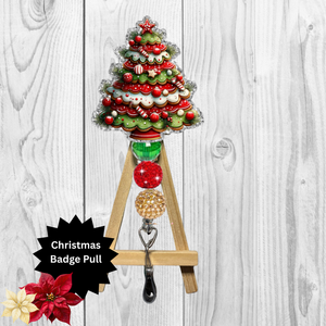 Christmas Cookie Glitter Badge Pull | Badge Reel TheCraftNook