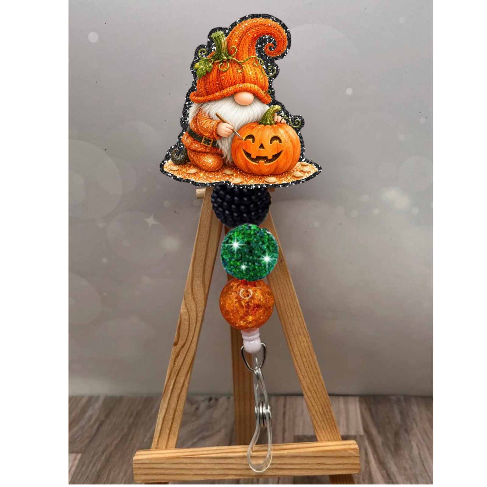 Jack-O-Lantern Gnome Badge Pull TheCraftNook