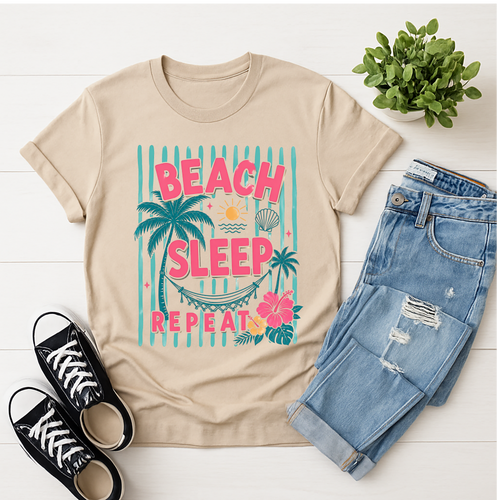 Beach Sleep Repeat Graphic Tee