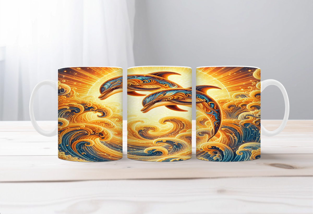 Flippin’ Cute Morning Mug, Dolphin coffee Mugs. Two sizes to choose from. TheCraftNook