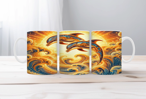 Flippin’ Cute Morning Mug, Dolphin coffee Mugs. Two sizes to choose from. TheCraftNook