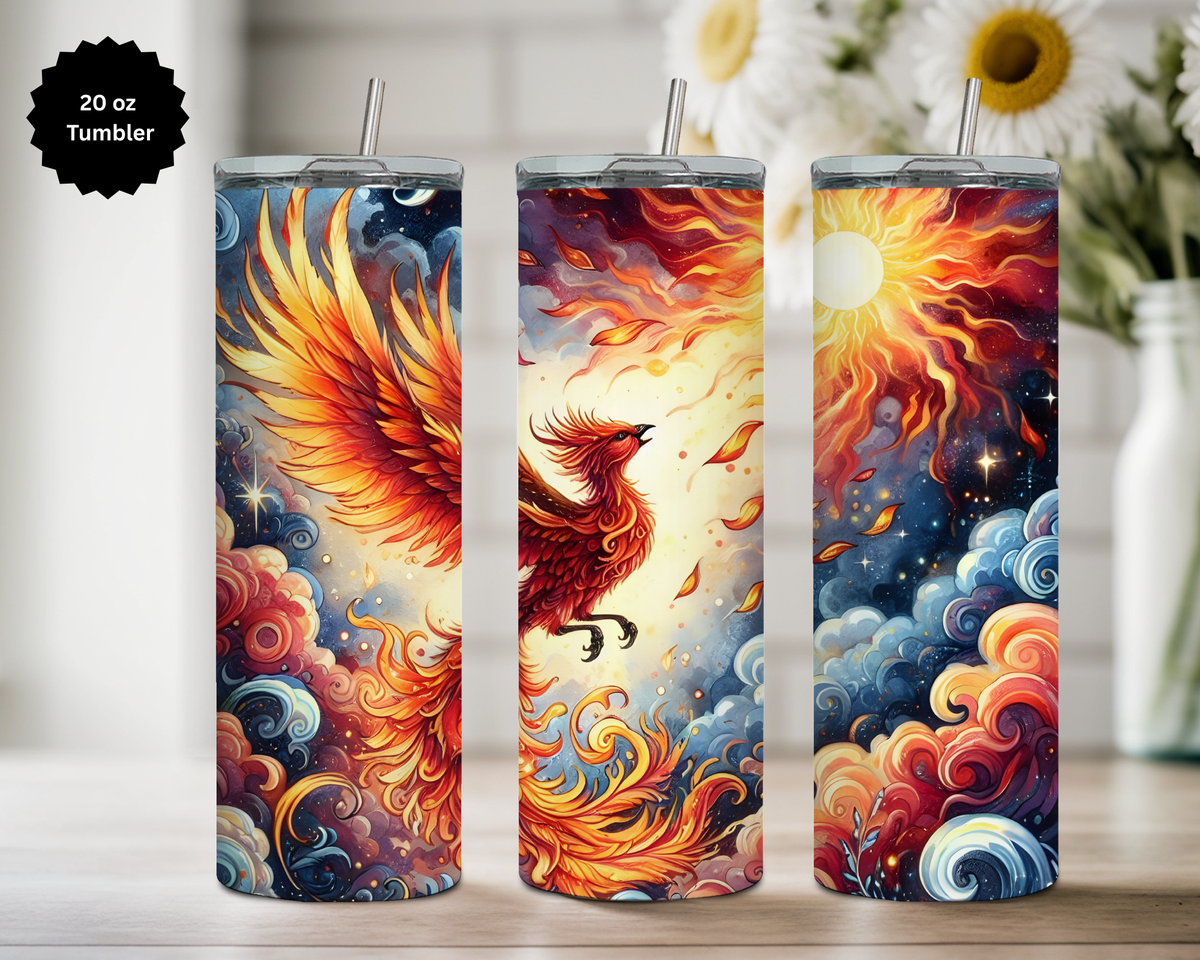 Phoenix 20 oz Stainless Steel Tumbler - Rise & Shine Collection TheCraftNook
