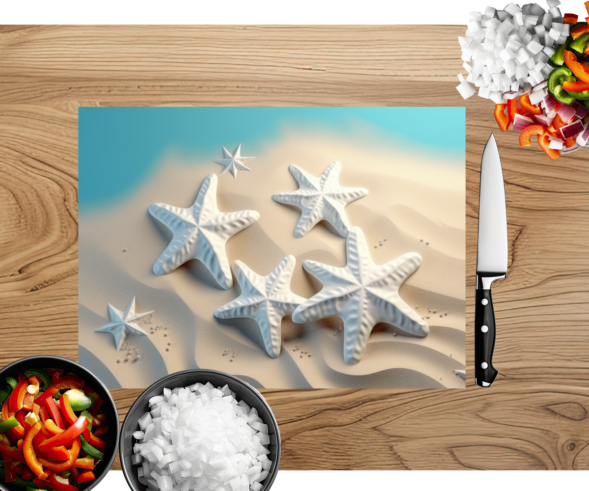 Beach Vibes Glass cutting boards. Multiple images Available. TheCraftNook