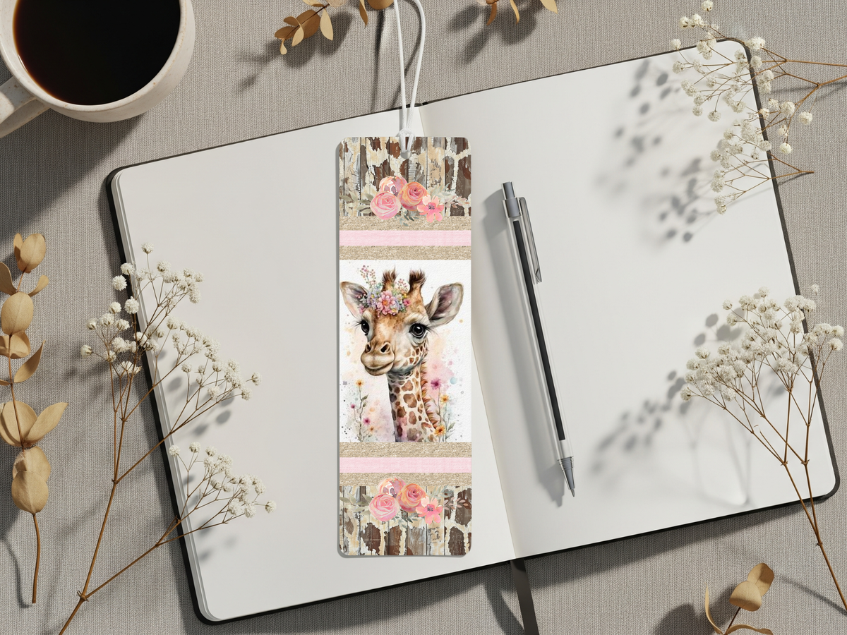Stand tall in your reading adventures, Aluminum Metal Bookmarks, Giraffe Images TheCraftNook