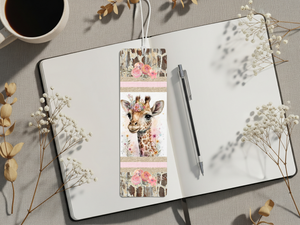 Stand tall in your reading adventures, Aluminum Metal Bookmarks, Giraffe Images TheCraftNook