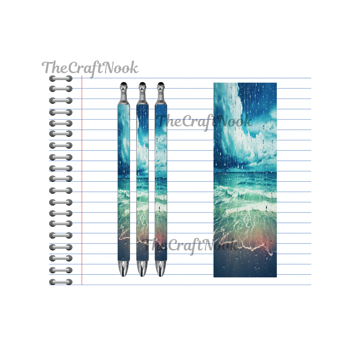 Refillable Pens, Beach Images multiple options and Images available. Beach vibes in every stroke. TheCraftNook