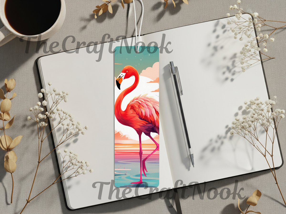 Tropical Whimsy Flamingo Aluminum Metal Bookmarks TheCraftNook