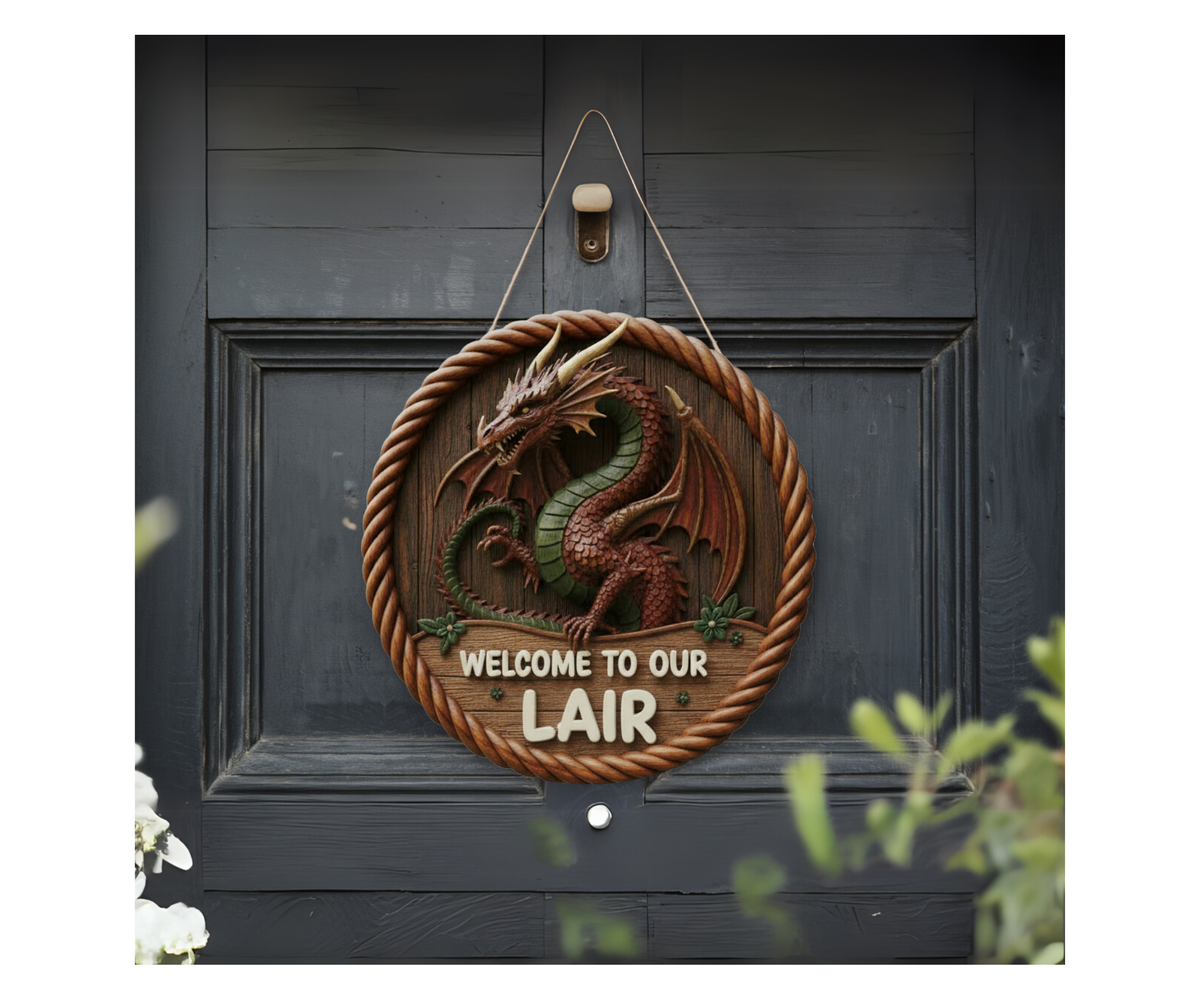 Enter the Dragon’s Lair Welcome Sign TheCraftNook