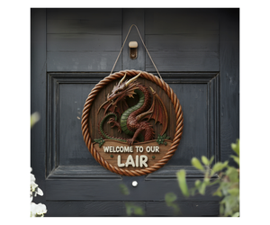 Enter the Dragon’s Lair Welcome Sign TheCraftNook