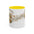 Purranormal Activity Accent Coffee Mug — Black Cat Crescent Moon Floral 11/15oz