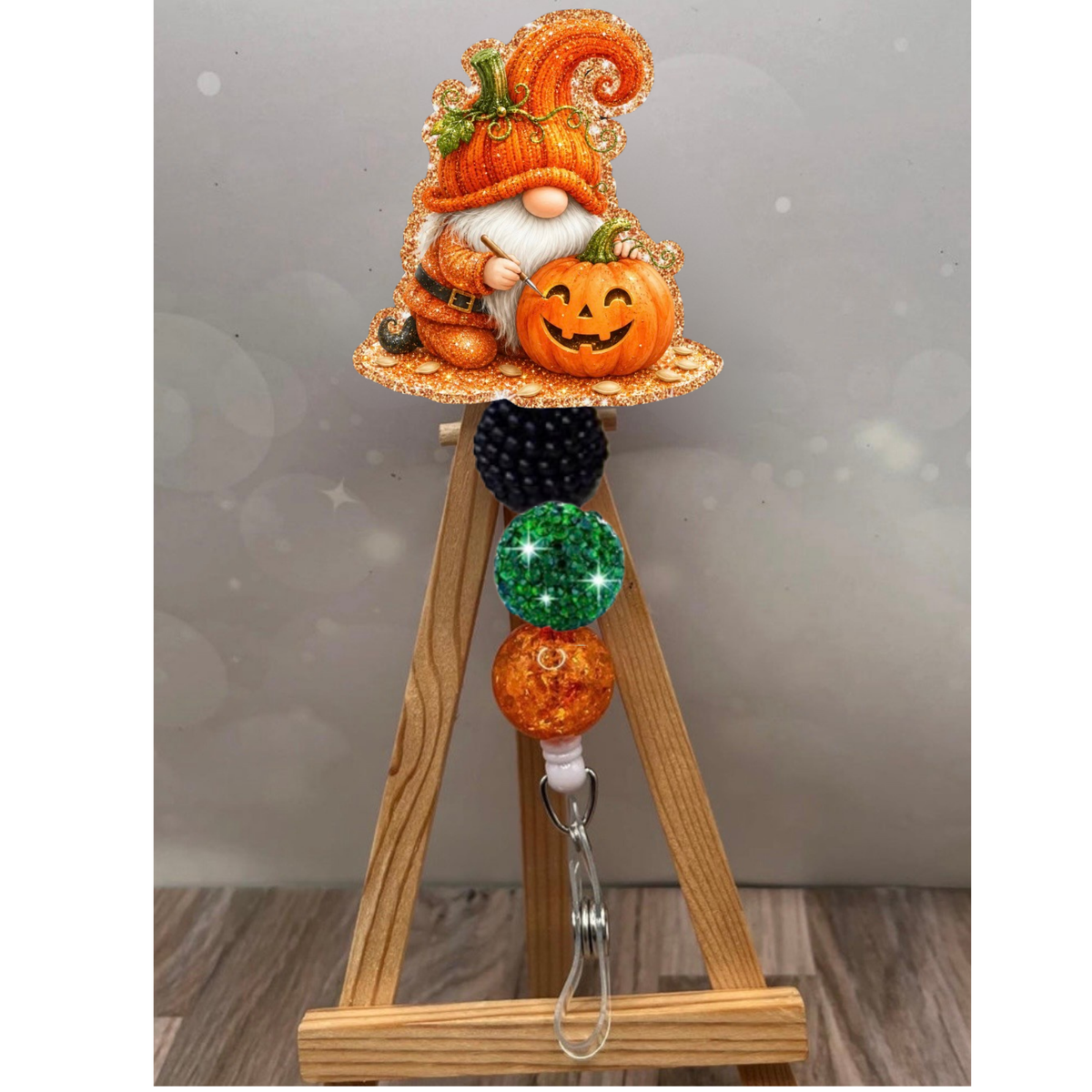 Jack-O-Lantern Gnome Badge Pull TheCraftNook