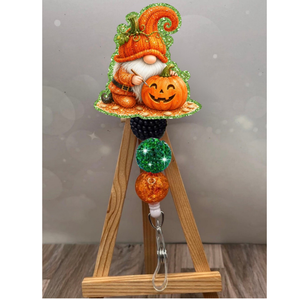Jack-O-Lantern Gnome Badge Pull TheCraftNook