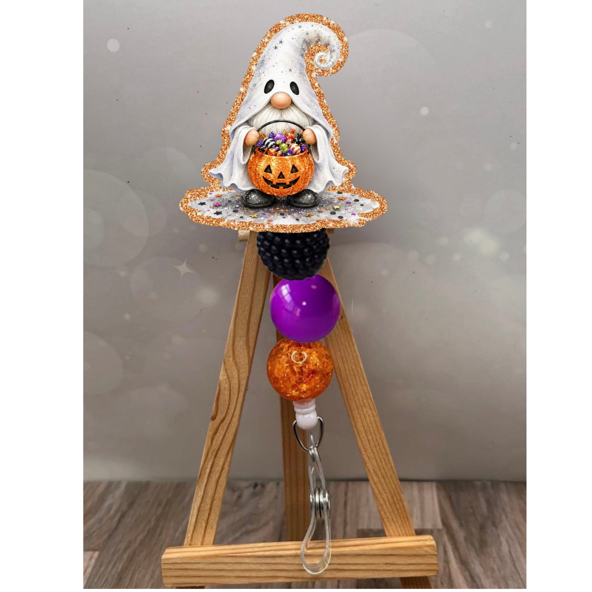 Ghost Gnome Badge Pull TheCraftNook