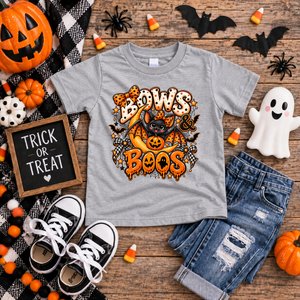 Kids Bows & Boos Halloween Youth T-Shirt TheCraftNook