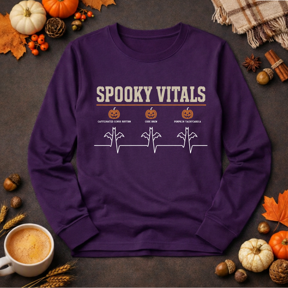 Spooky Vitals Long Sleeve Tee TheCraftNook