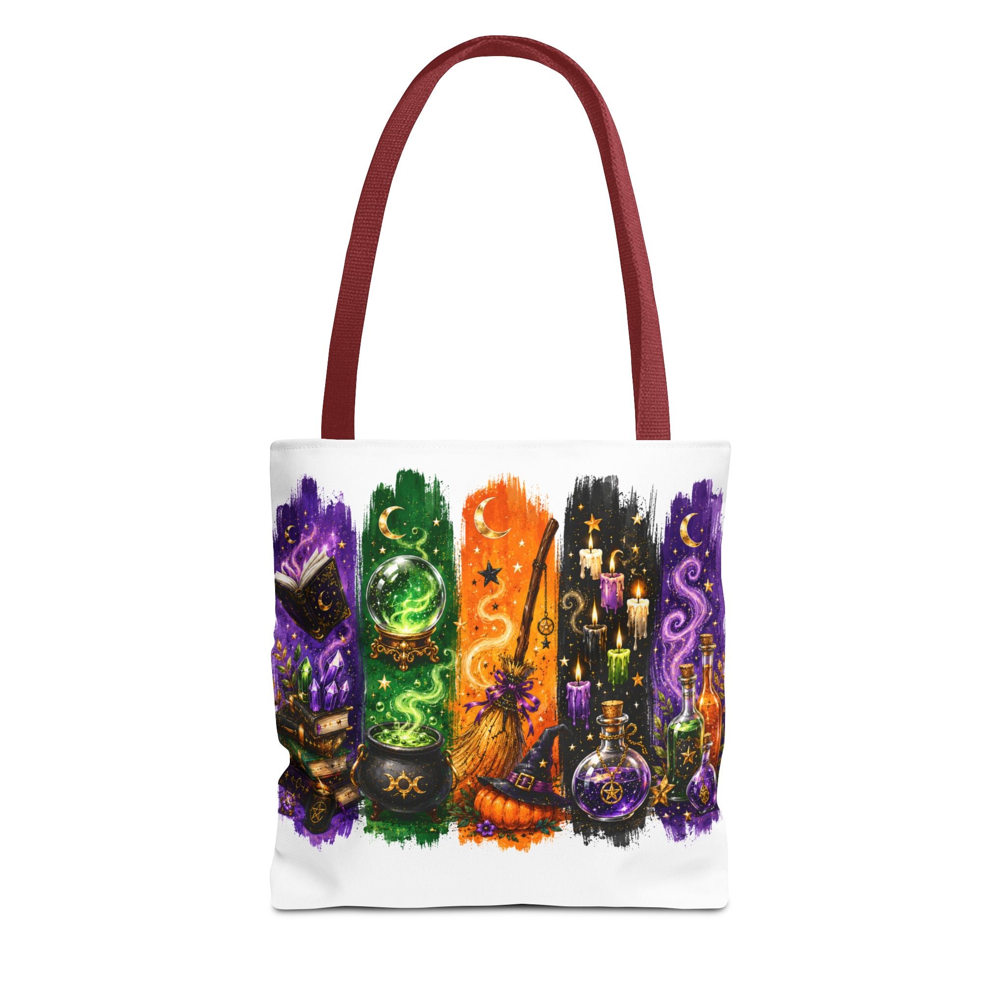 Autumn Alchemy Halloween Tote Bag — Colorful Witchcraft Apothecary Design