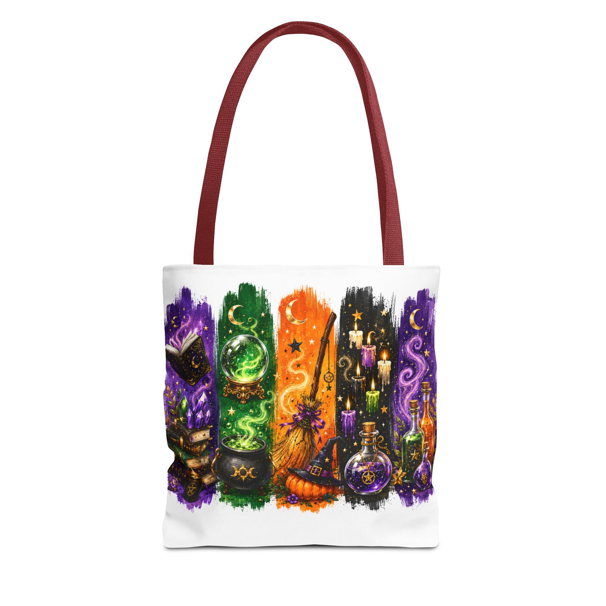 Autumn Alchemy Halloween Tote Bag — Colorful Witchcraft Apothecary Design Printify