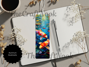Koi Fish Bookmarks – Handcrafted Metal Bookmarks with Beads & Glitter TheCraftNook