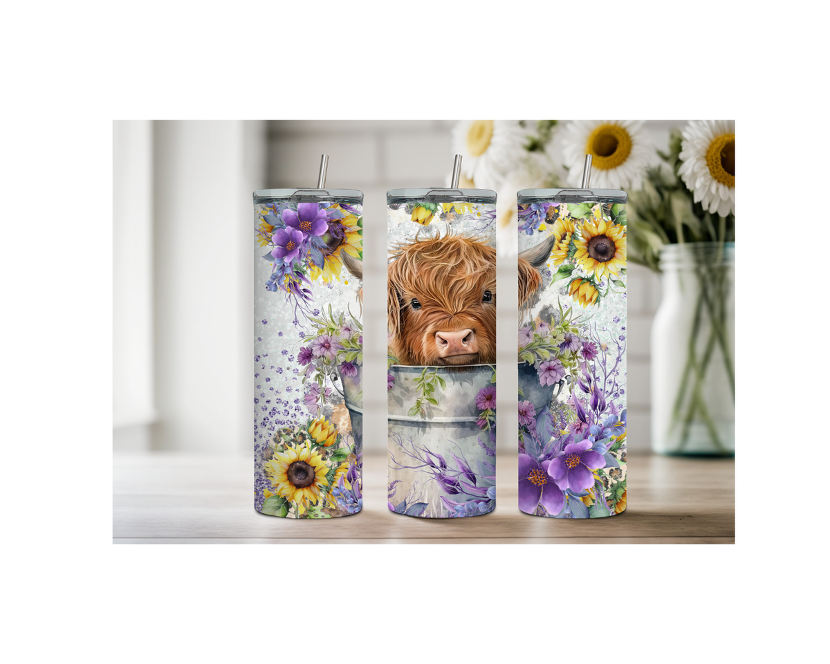 20 oz Highland Cutie Country Stainless Steel Tumbler. Multiple Images Available. TheCraftNook