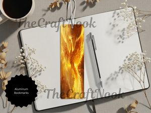 Phoenix Bookmarks - Handcrafted Metal Fire Bird Bookmarks with Beads & Glitter TheCraftNook