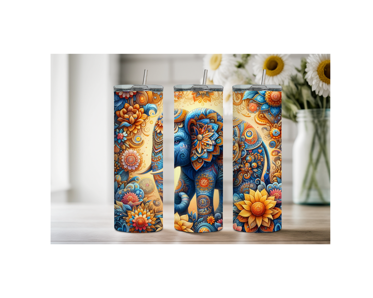 20 ounce Wise & Wonderful Elephant Stainless Tumbler. Multiple Sizes and Images Available. TheCraftNook