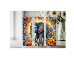 20 ounce Wise & Wonderful Elephant Stainless Tumbler. Multiple Sizes and Images Available. TheCraftNook