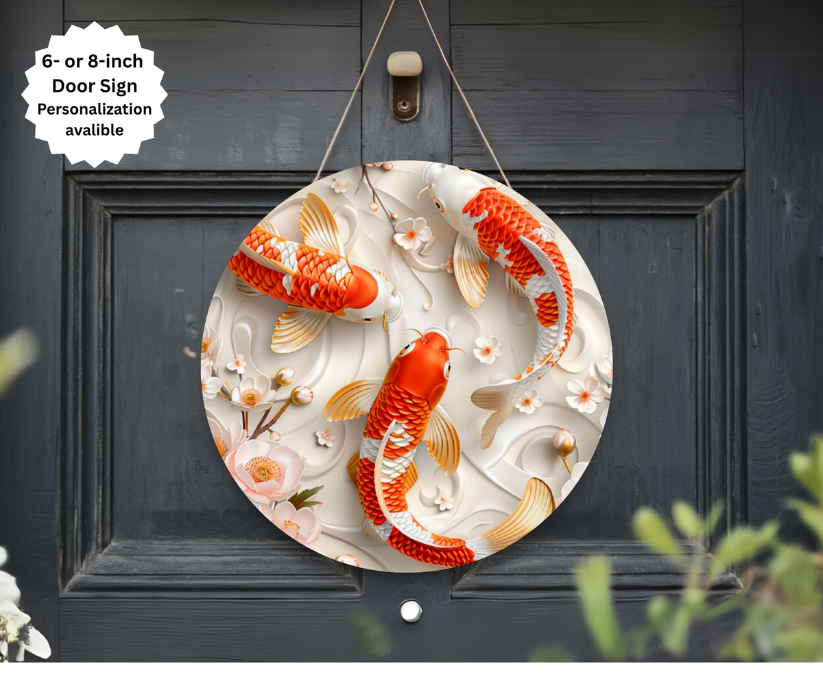 Koi Fish Door Signs TheCraftNook